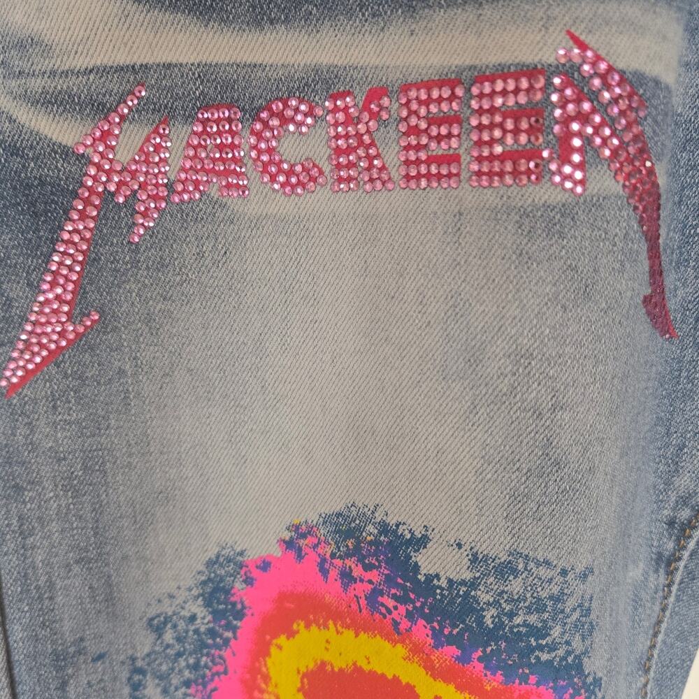 Women's Mackeen Skinny Skull Jeans Size30 Inseam32 Distress - Picture 4 of 11
